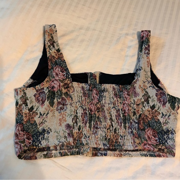 Wild Fable Floral Victorian Corset Bustier Crop Top - Picture 6 of 9